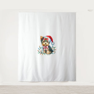 Tapiz Perro Terrier De Yorkshire Con Navidades De Coquet
