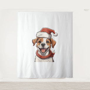 Tapiz Perro títere con Navidad Gorra Classic T-Shi