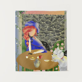 Tapiz Perro y Dama en Café al atardecer "Forever Love"