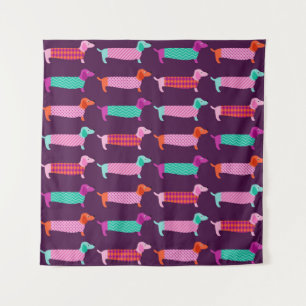 Tapiz Perros De Dachshund: Patrón Cuto Sin Marea.