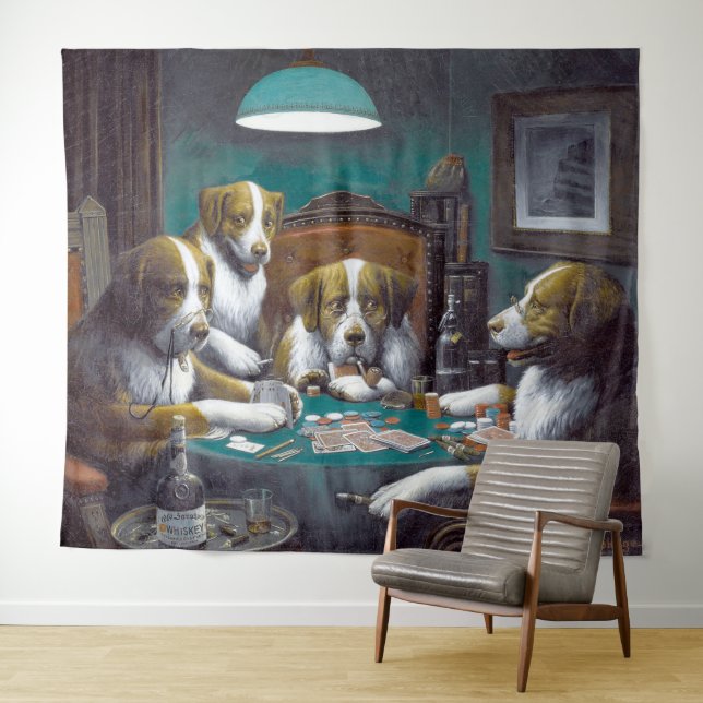 Tapiz Perros jugando póquer Cassius Marcellus Coolidge 1 (In situ (horizontal))