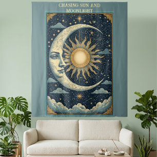 Tapiz Persiguiendo el Sol y la Luz de la Luna Estrellas