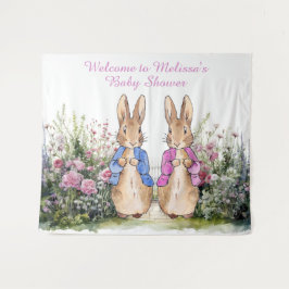 Tapiz Personalice Peter y Flopsy Baby ducha LARGE