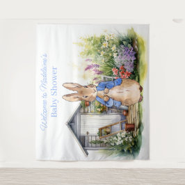 Tapiz Personaliza la ducha de bebé de conejo