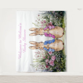 Tapiz Personaliza Peter y Flopsy Baby Ducha EXTRA LGE