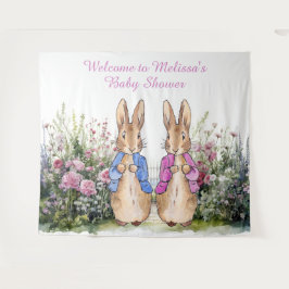 Tapiz Personaliza Peter y Flopsy Baby shower EXTRA LGE