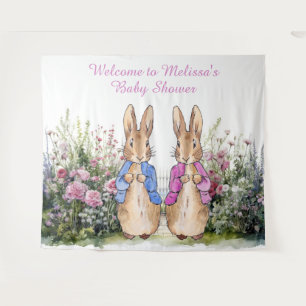 Tapiz Personaliza Peter y Flopsy Baby shower EXTRA LGE