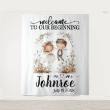 Personalizable Boda de fondo caprichoso