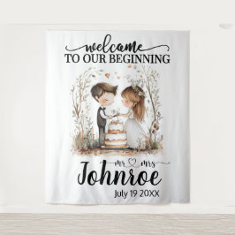 Tapiz Personalizable Boda de fondo caprichoso