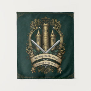 Tapiz personalizable medieval "Castillo Escudo de Honor"