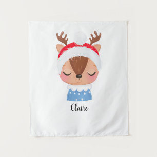 Tapiz Personalización de Navidades durmiendo cara de ren