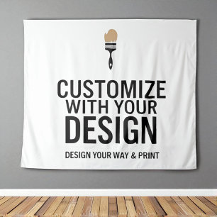 Tapiz Personalizada en blanco 80x68" Empresa Personaliza