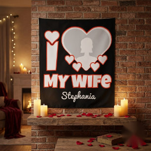 Tapiz Personalizado Amo a Mi Esposa – Agregar Nombre y F
