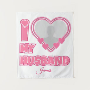 Tapiz Personalizado Amo a Mi Marido - Añadir foto y nomb