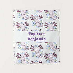 Tapiz Personalizado axolotópico rosa adorable