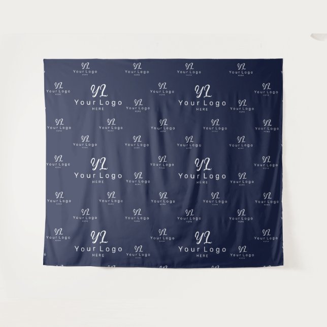 Tapiz Personalizado azul de la marina Programa de comerc (Anverso (horizontal))