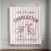 Personalizado Bachelorette Pastel Stripes Martini 