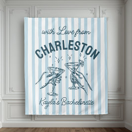 Tapiz Personalizado Bachelorette Pastel Stripes Martini