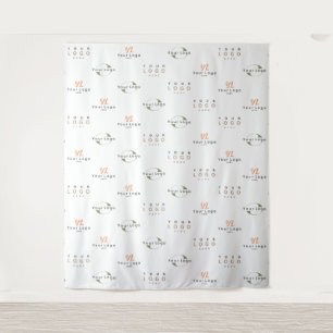 Tapiz Personalizado Blanco Tres Logotipos de la Empresa 
