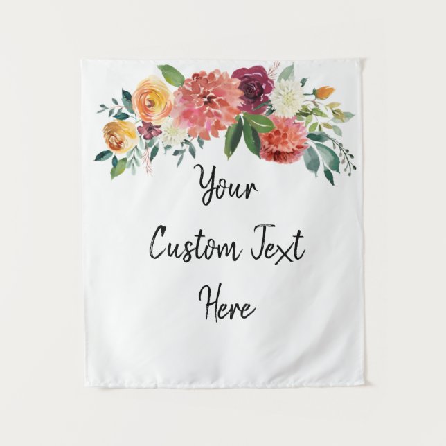 Tapiz Personalizado Boho Booth Fall Wedding Photo Booth (Anverso)