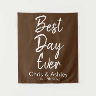 Tapiz Personalizado Brown Boda Fondo Mejor Día Prop.