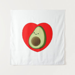 Tapiz Personalizado Cute De Aguacate En El Corazón Rojo