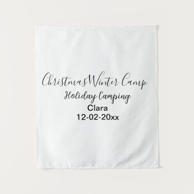 Tapiz Personalizado de acampada de vacaciones de inviern (Anverso)