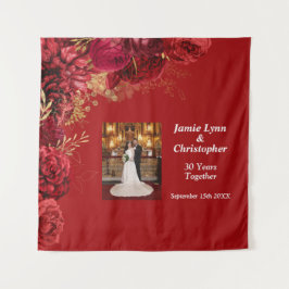 Tapiz Personalizado de Bodas de Aniversario con Fl