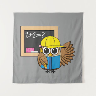 Tapiz Personalizado de Búho Estudiantil Cute