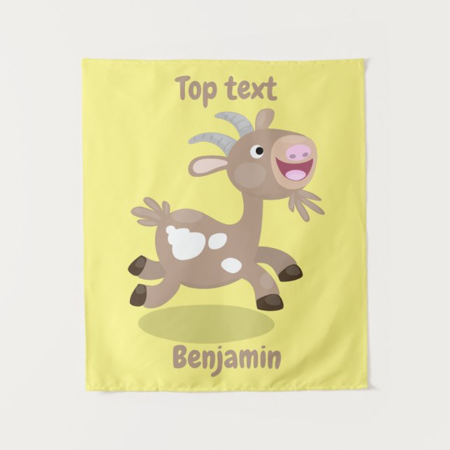 Tapiz Personalizado de cabra alegre (Anverso)