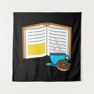 Tapiz Personalizado de Café y Donut para Libros