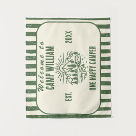 Tapiz personalizado de cumpleaños para campamento 