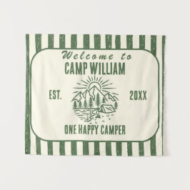 Tapiz personalizado de cumpleaños para campamento