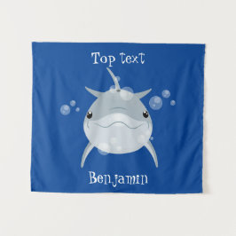 Tapiz Personalizado de delfín kawaii feliz