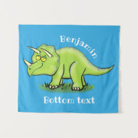 Personalizado de dinosaurios de triceratops verde 