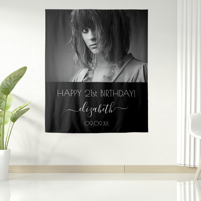 Tapiz Personalizado de fiesta de cumpleaños foto blanco  (Subido por el creador)