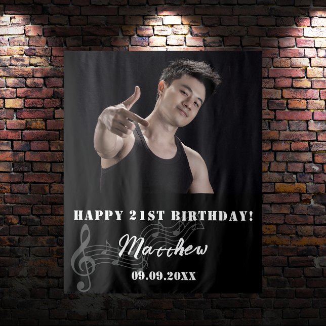 Tapiz Personalizado de fiesta de cumpleaños foto hombre  (Subido por el creador)