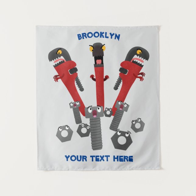 Tapiz Personalizado de humor de herramientas monstruosas (Anverso)