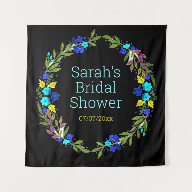 Tapiz personalizado de la ducha de bodas (Anverso)