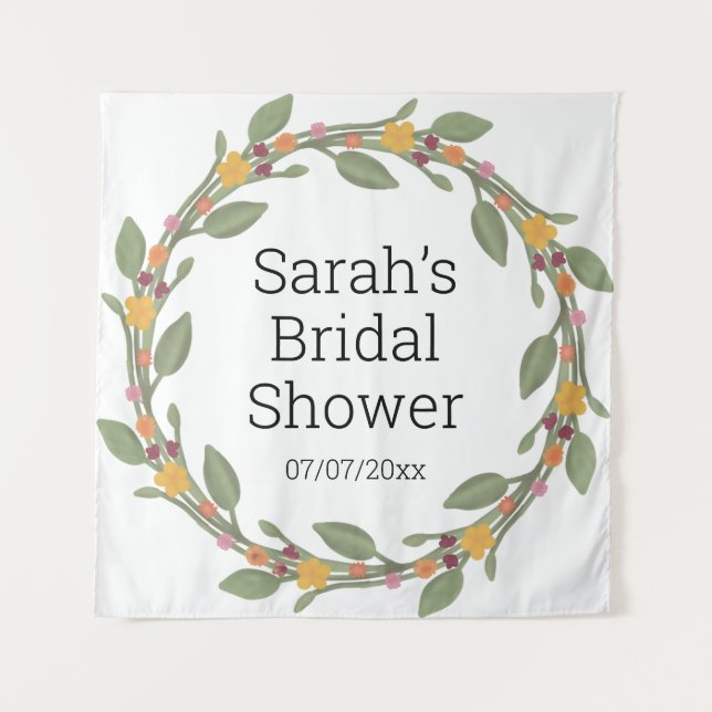 Tapiz personalizado de la ducha de bodas (Anverso)