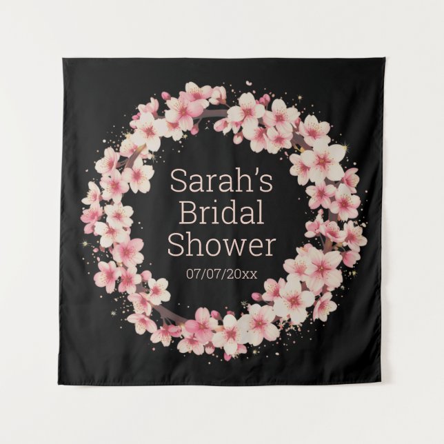 Tapiz personalizado de la ducha de bodas (Anverso)