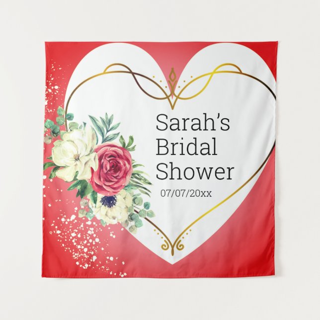 Tapiz personalizado de la ducha de bodas (Anverso)