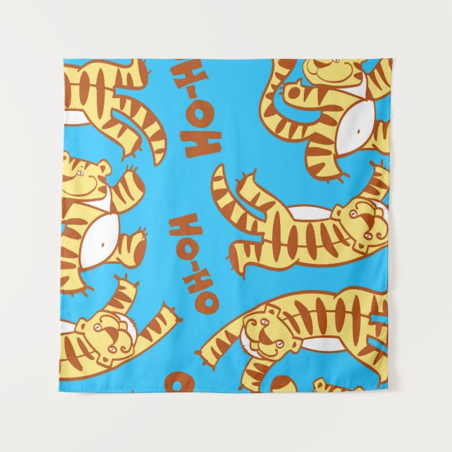 Tapiz Personalizado De Los Cubos De Tigre: Divertido Sin (Anverso)