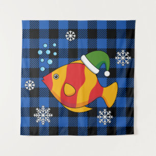 Tapiz Personalizado de peces tropicales de Navidad en pa