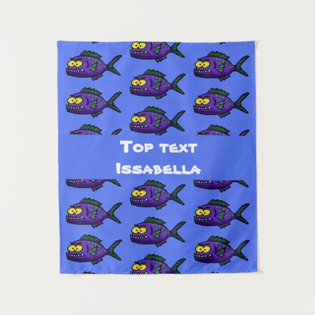 Tapiz Personalizado de pescado piraña (Anverso)