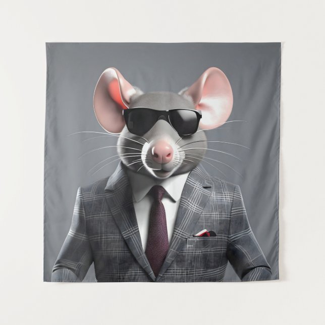 Tapiz personalizado de ratón divertido (Anverso)