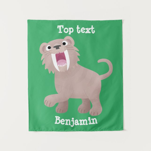 Tapiz Personalizado de Smilodon del tigre dientes de Cut (Anverso)