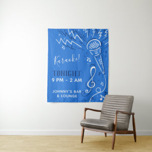 Tapiz Personalizado de texto de micrófono de música