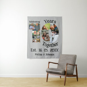 Tapiz Personalizado décimo aniversario del boda 11 colla