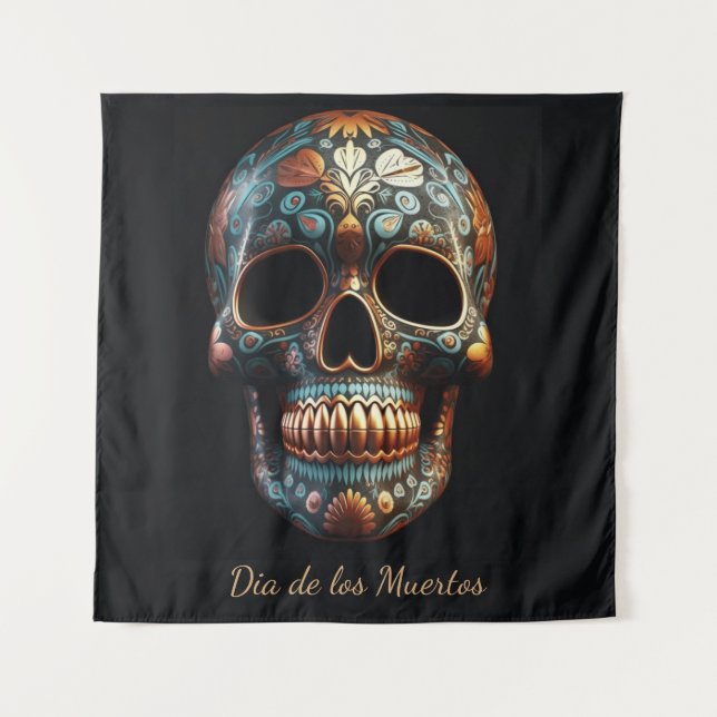 Tapiz personalizado del Día de la Calavera Muerta (Anverso)